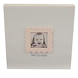 マッドパイベビーシャワー記念品キャンバスフレーム、ピンク