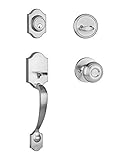 Dynasty Hardware DEN-SIE-100-15 Denver Front Door Handleset, Satin Nickel with Sierra Knob [並行輸入品]
