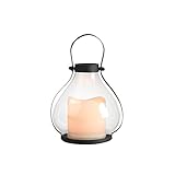 Gerson Everlasting Glow 41559 Battery Operated Metal and Glass School House Lantern with 3 by 3' LED