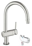 Mintaタッチsingle-handleプルダウンキッチン蛇口with Grohthermマイクロサーモスタット