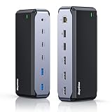 RayCue 13IN1 ドッキングステーション USB-C Dock 100W出力 4K@30HZ対応 1Gbps イーサネットポート HDMIポート*3 USB-Cポート*3 USB-Aポート*2 3.5mm オーディオジャック搭載