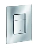 Grohe 38845BS0 Skate Cosmopolitan Toilet Actuation Plate with Glass Surface, Chrome/Titanium [並行輸入品]