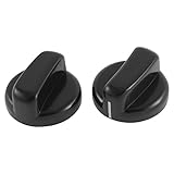 uxcell ガスストーブノブ ガスこんろ オーブンスイッチ 点火ツマミ コントロールノブ　ブラック　2個入　コックトップ