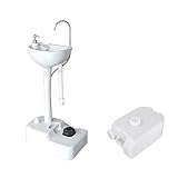 BWOLF 簡易ポータブル洗面台 ポータブル洗面台 手洗い台 汚水タンク付き 車輪有り 組み立て工具不要 キャンプに