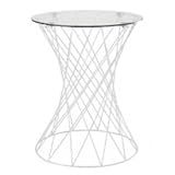 TOEX　トルナッタテーブルA11（クリアガラス）　【ガーデンテーブル】 アイボリーホワイト