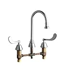 Chicago Faucets 786-CP Deck Mount 8-Inch Widespread Kitchen Faucet with Wristblade Handles, Chrome [