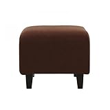〔単品〕足置き（オットマン）〔LeJOY〕スタンダードタイプ コーヒーブラウン 脚：円錐／ダークブラウン 〔リジョイ〕：20色から選べる カバーリングソファ