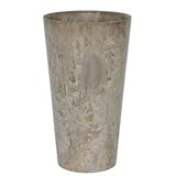 底面給水型 植木鉢/プランター 【トールラウンド型 ベージュ 直径28cm×高さ49cm】 底栓付 『アートストーン』 〔園芸用品〕 ds-1607957