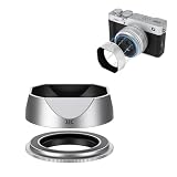 JJC マグネット吸着式 スクエアレンズフード+アタブター Fujifilm XF 23mm F2.8 R WR/Fujifilm XF 27mm F2.8 R WR/Fujifilm XF 27mm F2.8レンズに対応 39mmフィルターと併用可能 つや消し表面 反射防止 レンズ保護 シルバー
