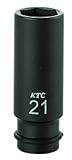 京都機械工具(KTC) インパクトレンチ ソケット 6角 BP4L-21TP-S サイズ:21×全長:80×差込角:12.7mm