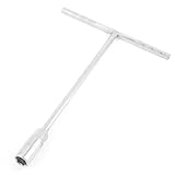 滑り止めのT型金属軸六角レンチ13ミリメートルのシルバートーンのハンドル