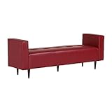 arne ベンチ ソファ 背もたれ無し ベンチチェアー 長椅子 イス 肘付き 腰掛け ダイニング リビング 合皮レザー Baggy DA 2×6 レッド 赤