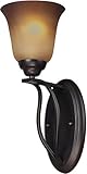 Elk 11530/1 6 by 15-Inch Malaga 1-Light Sconce with Antique Amber Glass Shade, Aged Bronze Finish [並