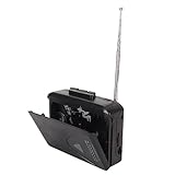 ポータブルカセットプレーヤー、ウォークマンFM AMラジオステレオテープからMP3へのコンバーターオーディオミュージックプレーヤー、3.5mmジャックとスピーカー付き (黒)