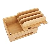 Ｐｒａｓｋｕ 複数の充電ステーションラック、ウッドデスクトップドッキング充電スタンドラップトップスマートフォンのスタンド