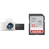 SONY(ソニー) Vlog用カメラ APS-C ミラーレス一眼カメラ ZV-E10M2 ボディ(レンズなし) ウィンドスクリーン付属 ホワイト ZV-E10M2 WQ + SanDisk SDカード 32GB SDHC Class10 UHS-I 読取り最大120MB/s SanDisk Ultra SDSDUN4-032G-GHJNN 新パッケージ