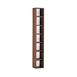 arne 本棚 日本製 完成品 1列 7段 幅26cm 高さ170cm 可動棚 シェルフ コミック収納 ラック H-001 1×7 ブラウン&ホワイト