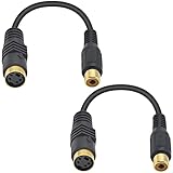 Poyiccot Sビデオ4端子（メス）- RCA（メス）コネクタ ステレオオーディオビデオケーブル、 Sビデオ端子ケーブルSビデオケーブルアダプターDVD DSS HDTV 用、2個セット