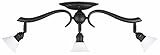 Canarm IT217A03ORB10 Addison 3-Light Dropped Track Lighting with Flat Opal Glass Shades, Oil Rubbed 