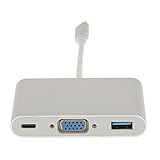 Lovoski 　USB 3.1　タイプCーVGAアダプタ　シルバー