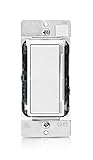 Leviton DSH06-70Z Decora Rocker Slide Dimmer for Hi-lume or Eco-10 Ballasts, White/Ivory/Light Almon