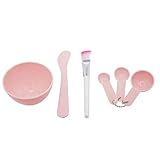 フェイスマスクミキシングボウルセットDIYフェイシャルマスクボウルブラシスティックメジャースプーン（ベージュ）