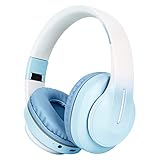 GHDVOP Bluetooth5.1 ワイヤレスヘッドフォン ヘッドフォン グラデーション 有線無線兼用 40mm HD ドライバーユニット 遮音 密閉型 ハンズフリー通話可能 ブルートゥース サイズ調節可能 折りたたみ 携帯便利 柔らかい クリスマス/誕生日/新年プレゼント 知育・学習・音楽・語学勉強 子供 大人 学生用 (ブルー)