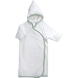 Under the Nile Bath Time Favorites Hooded Terry Kimono in Sage Trim (New Born to 6 months) by Under 