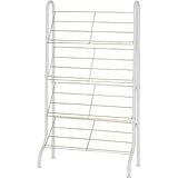 シューズラック(靴立て) スチール スリム 【8足まで収納可】 幅54cm ホワイト（白）