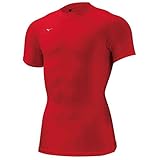 [ミズノ] トレーニングウェア コンプレッション ドライアクセルバイオギアシャツ 丸首半袖 吸汗速乾 ストレッチ 紫外線カット メンズ 2021年モデル チャイニーズレッド(マット) L