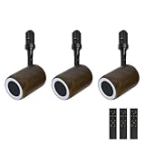 JIASONG ダクトレール スピーカー レール用 Bluetooth スピーカー付きライト ポータブル 小型 ブルートゥース リモコン付き ブラック ホワイト ブルー グレー サクラピンク 照明一体型 レールライト対応 部屋 リビングダイニング キッチン 寝室 美容院 店舗 (ダークウッド調「落ち着き空間」, 3台「店舗・オフィス向け」)