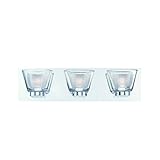 Eurofase Trent二重ガラス3 LED Vanity Bathbar、つや消しとクリアガラスシェード、クローム仕上げ、18.75インチ – モデル31801 – 010