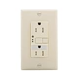 Eaton GFCI Self-Test 15A -125V Tamper Resistant Duplex Receptacle with Nightlight & Standard Size Wa