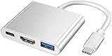 Type-C to HDMI 変換アダプター HDMI/USB3.0/Type-Cハブ変換3-in-1 解像度4Kサポート MacBookなど対応 BueRallan