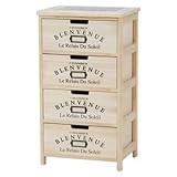 ドアチェスト/タンス 〔Toreno〕トレノ 4段 木製(杉) 波板ガラス戸 CCR-113 〔完成品〕