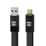 Xiwai フラットスリムデザイン USB3.1 Type-A オス - Type-C オス 10Gbps FPC USB-C データ電源ケーブル 50cm 5V3A ノートパソコン、電話、ディスク用