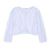 (アイム)iiniim　ベビー　子供用　幼児　ボレロ　長袖　カーで　棉　キッズ服装　子供ボレロ　ガールズ　トップス　付き上着　レース　フリル　薄手　カーディガン　誕生日 ホワイト 100