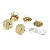 クラフトライフ マグネットホック ボタン 差し込み式 18mm 超薄型 1.5mm 50組 (アンティークゴールド)