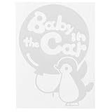 ホワイト（白） Baby in the car ペンギン ぺんぎん ステッカー 窓ガラス用シールタイプ キッズ 子供 車の後ろ 妊婦 安心 ※吸盤・マグネ...