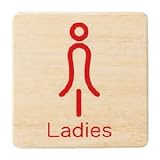 シロクマ チークサイン Ladies NP-21-2 80m/m角×2.5t 木目