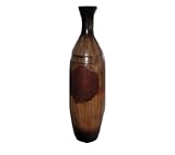 Essential D?cor Entrada Collection Ceramic Vase, 4.7 by 4.7 by 18.3-Inch [並行輸入品]
