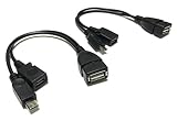 Access 【 15cm x 2本 】 2 in 1 Micro USB ケーブル（OTGケーブル + 電源ケーブル） EM41A-2P