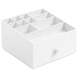 interDesign  洗面台オーガナイザー 化粧品 小物 収納 ボックス Clarity ホワイト 37362EJ