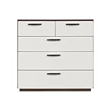 Alpha Takaba Co.,Ltd. カラフルチェストシリーズ リリーブラウン 100cm幅4段 取っ手ブラック