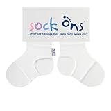 Sock ONS Securing Garments Keep Baby Infant Socks on (0-6 Months, White) by SOCKONW [並行輸入品]