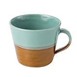2toneマグカップ 330ml｜道祖土和田窯・益子焼の上質な手仕事（日本製）茶青/青茶 (青飴 Seiji/Ame)_電子レンジ対応/食洗機対応_シンプル_ブルー/ブラウン