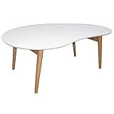 不二貿易 ビーンズ型テーブル クルエ 幅90cm ホワイト 96703