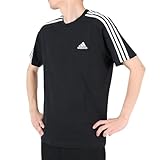 [アディダス] Adidas M ESS 3S SJ Tシャツ メンズ ブラック ホワイト(IC9334) S