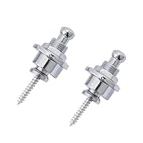 Musiclily ギター ストラップロック ピン Security Strap Locks エレキギター/アコースティックギター/ベース用、クローム (2個入)