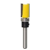 ルータービット　フラッシュトリムビットセット 1/4 "シャンクルータビットベアリング エッジ木工フルート 5/8*20　黄色い